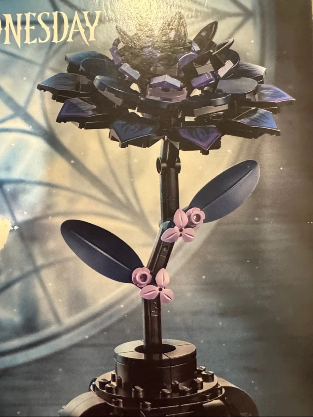 Lego Wednesday Black Dahlia Flower